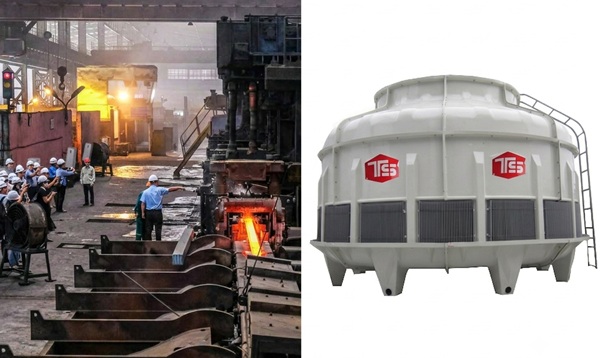 Tháp giải nhiệt giúp nhà máy thép kiểm soát nhiệt lượng phát sinh hiệu quả